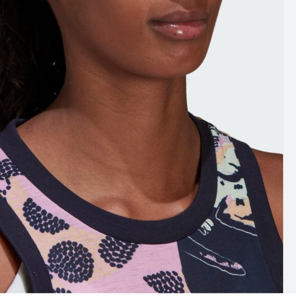 ADIDAS x FARM Womens Print Tank Mini Dress Rio de Janeiro Sleeveless Size M NWT - Picture 6 of 10